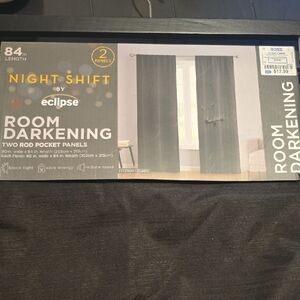 Eclipse Night Shift Room Darkening Curtain Panels - Black